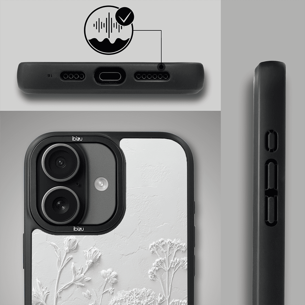 Etui do iPhone 17 IBIZU DropGuard Matt z MagSafe, Relief Garden, Suszone kwiaty polne (1)