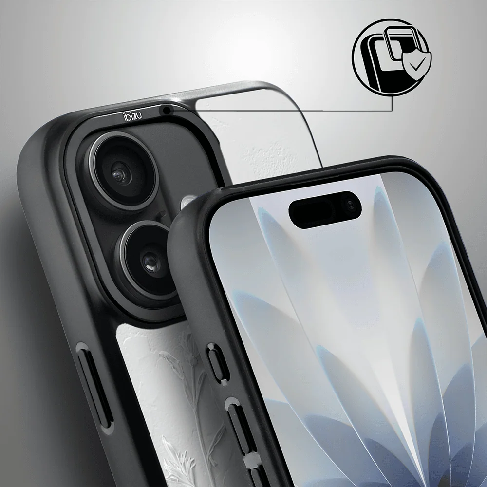 Etui do iPhone 17 IBIZU DropGuard Matt z MagSafe, Relief Garden, Suszone kwiaty polne (2)
