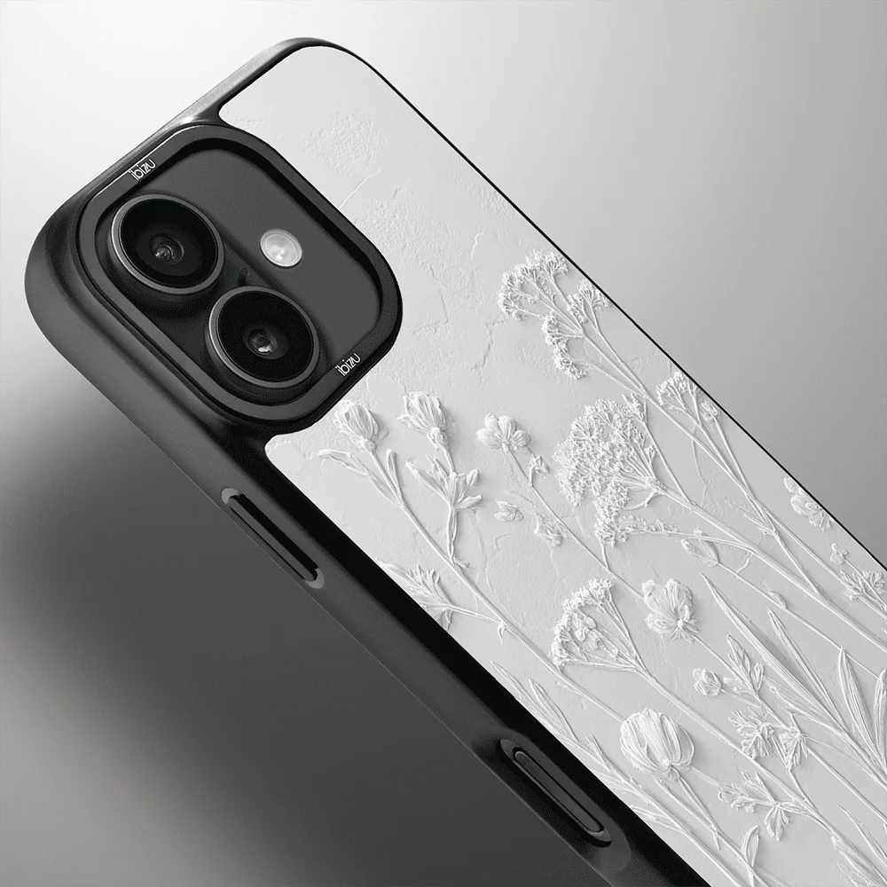 Etui do iPhone 17 IBIZU DropGuard Matt z MagSafe, Relief Garden, Suszone kwiaty polne (3)