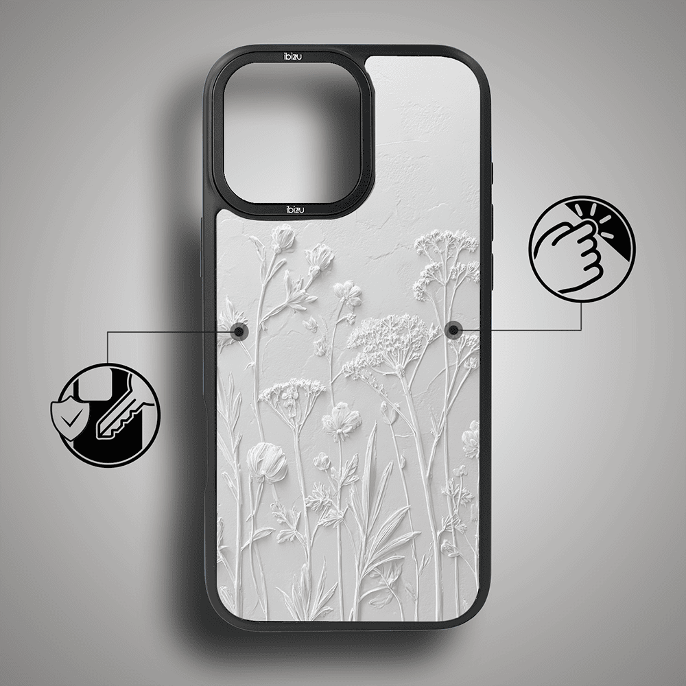 Etui do iPhone 17 IBIZU DropGuard Matt z MagSafe, Relief Garden, Suszone kwiaty polne (5)