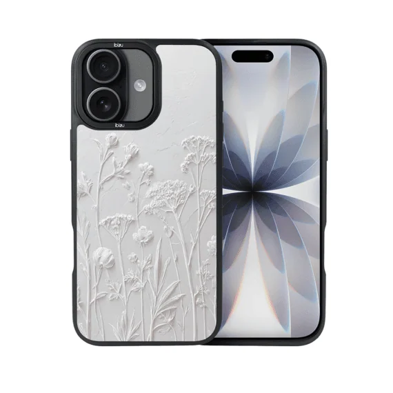 Etui do iPhone 17 IBIZU DropGuard Matt z MagSafe, Relief Garden, Suszone kwiaty polne (7)