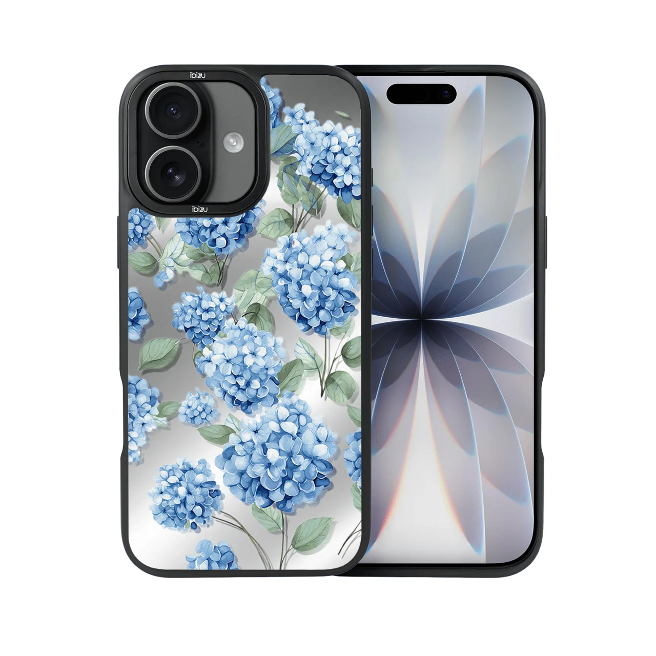 Etui do iPhone 17 IBIZU DropGuard Matt z MagSafe, Relief Garden, Szafirowa Hortensja (6)