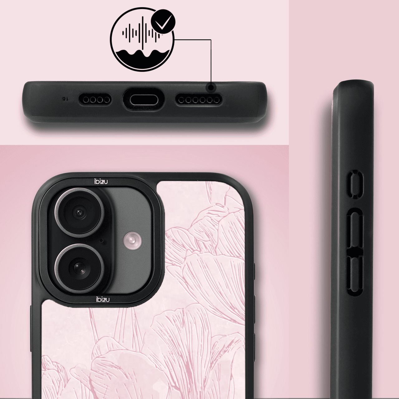 Etui do iPhone 17 IBIZU DropGuard Matt z MagSafe, Relief Garden, Tulipanowy fresk2