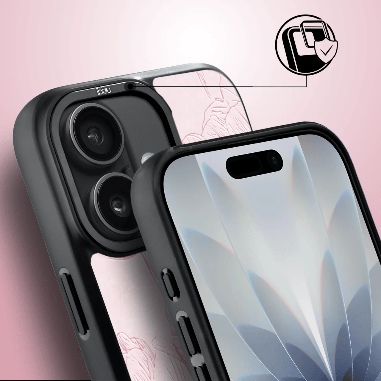 Etui do iPhone 17 IBIZU DropGuard Matt z MagSafe, Relief Garden, Tulipanowy fresk3