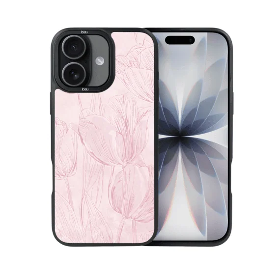 Etui do iPhone 17 IBIZU DropGuard Matt z MagSafe, Relief Garden, Tulipanowy fresk8
