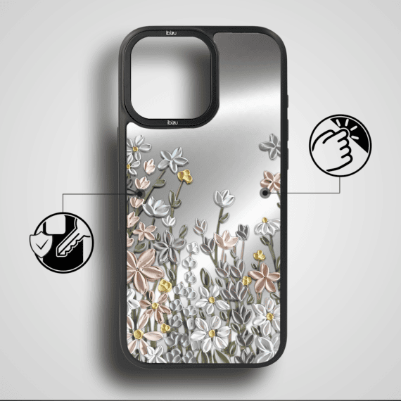 Etui do iPhone 17 IBIZU DropGuard Matt z MagSafe, Relief Garden, Wiosenna łąka (3)