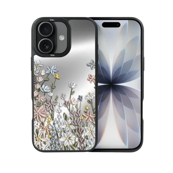 Etui do iPhone 17 IBIZU DropGuard Matt z MagSafe, Relief Garden, Wiosenna łąka (5)