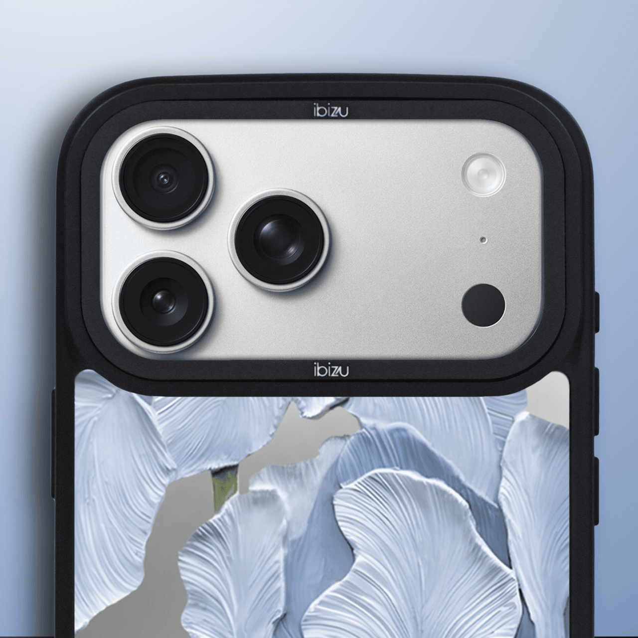 Etui do iPhone 17 Pro IBIZU DropGuard Matt z MagSafe, Relief Garden, Błękitny Irys (8)