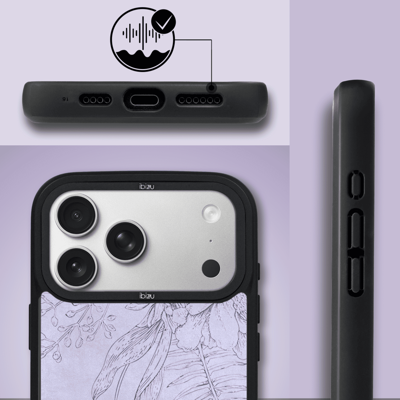 Etui do iPhone 17 Pro IBIZU DropGuard Matt z MagSafe, Relief Garden, Kwiatowa płaskorzeźba, (1)