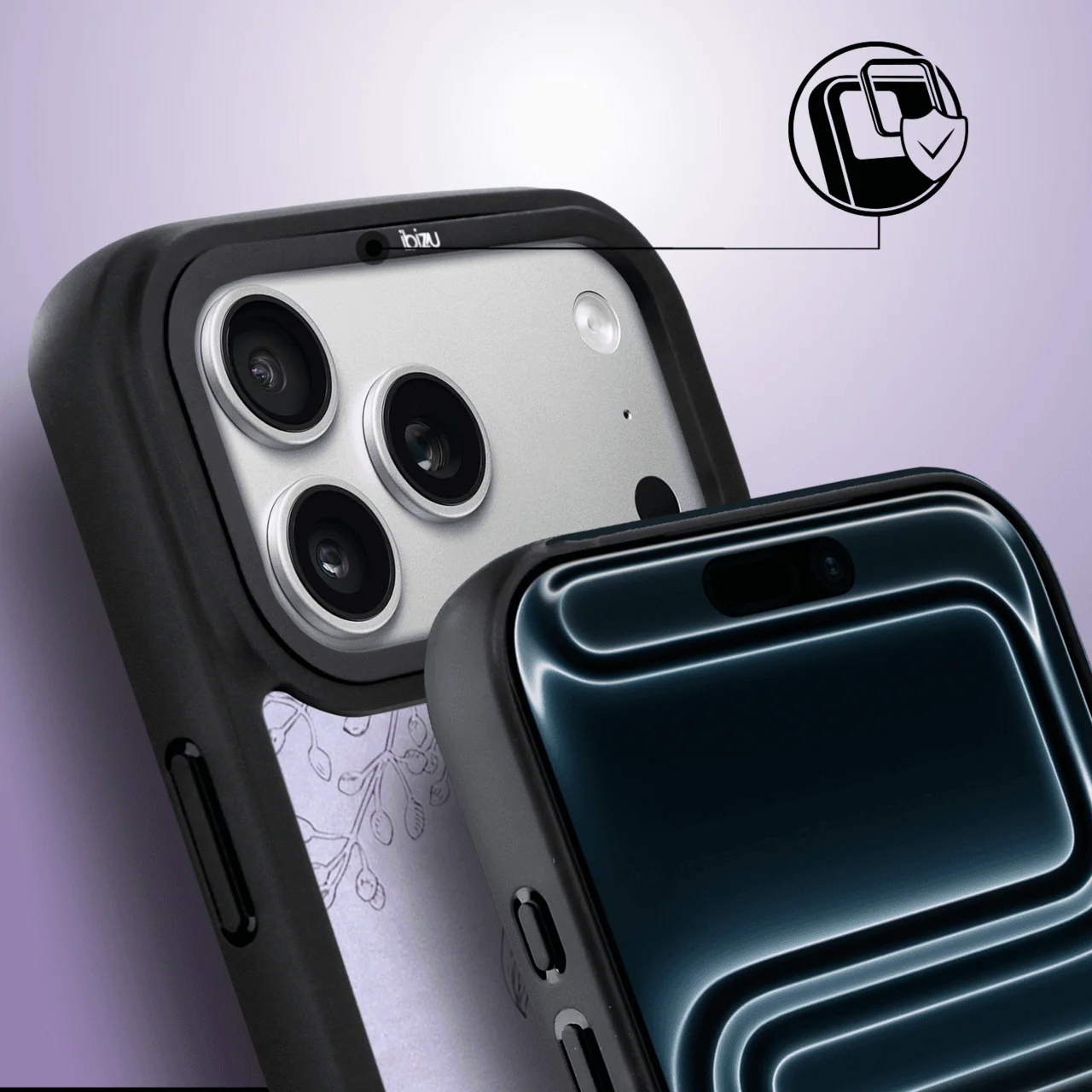 Etui do iPhone 17 Pro IBIZU DropGuard Matt z MagSafe, Relief Garden, Kwiatowa płaskorzeźba, (2)