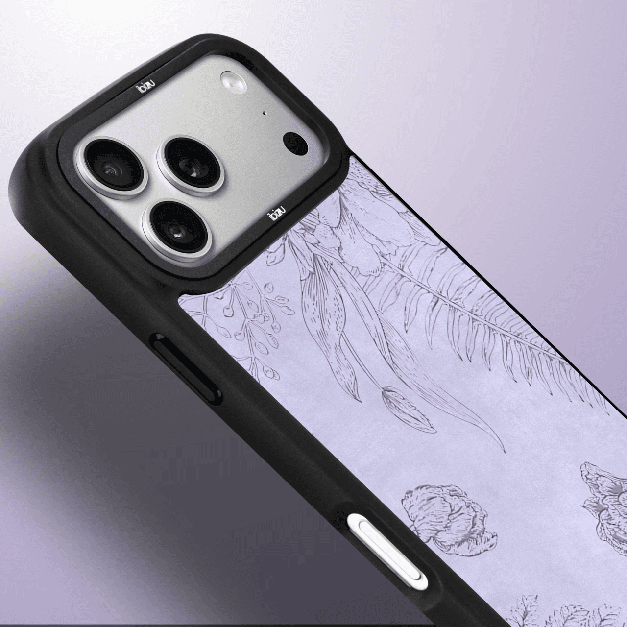Etui do iPhone 17 Pro IBIZU DropGuard Matt z MagSafe, Relief Garden, Kwiatowa płaskorzeźba, (3)