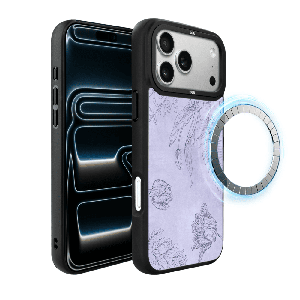 Etui do iPhone 17 Pro IBIZU DropGuard Matt z MagSafe, Relief Garden, Kwiatowa płaskorzeźba, (6)
