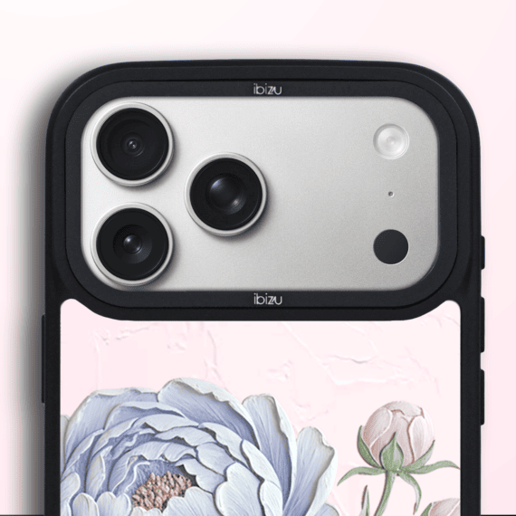 Etui do iPhone 17 Pro IBIZU DropGuard Matt z MagSafe, Relief Garden, Piwoniowy róż (4)