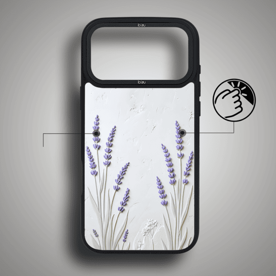 Etui do iPhone 17 Pro IBIZU DropGuard Matt z MagSafe, Relief Garden, Prowansalska lawenda (4)