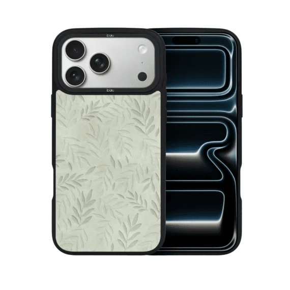 Etui do iPhone 17 Pro IBIZU DropGuard Matt z MagSafe, Relief Garden, Ślad oliwki (6)