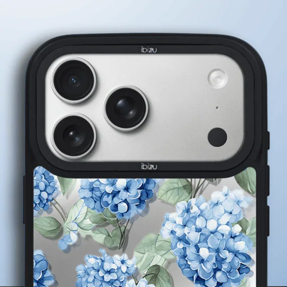 Etui do iPhone 17 Pro IBIZU DropGuard Matt z MagSafe, Relief Garden, Szafirowa Hortensja (7)