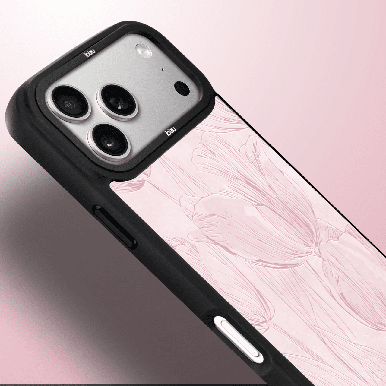 Etui do iPhone 17 Pro IBIZU DropGuard Matt z MagSafe, Relief Garden, Tulipanowy fresk3