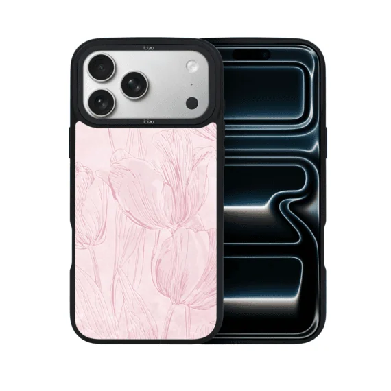 Etui do iPhone 17 Pro IBIZU DropGuard Matt z MagSafe, Relief Garden, Tulipanowy fresk7