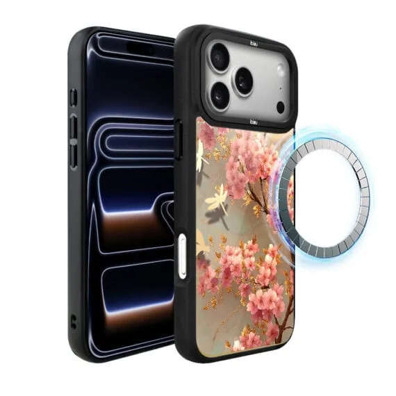 Etui do iPhone 17 Pro Max IBIZU DropGuard Matt z MagSafe, Azja, Taniec sakury (1)