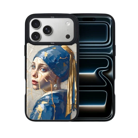 Etui do iPhone 17 Pro Max IBIZU DropGuard Matt z MagSafe, Kintsugi Art, kobieta z perłą (2)