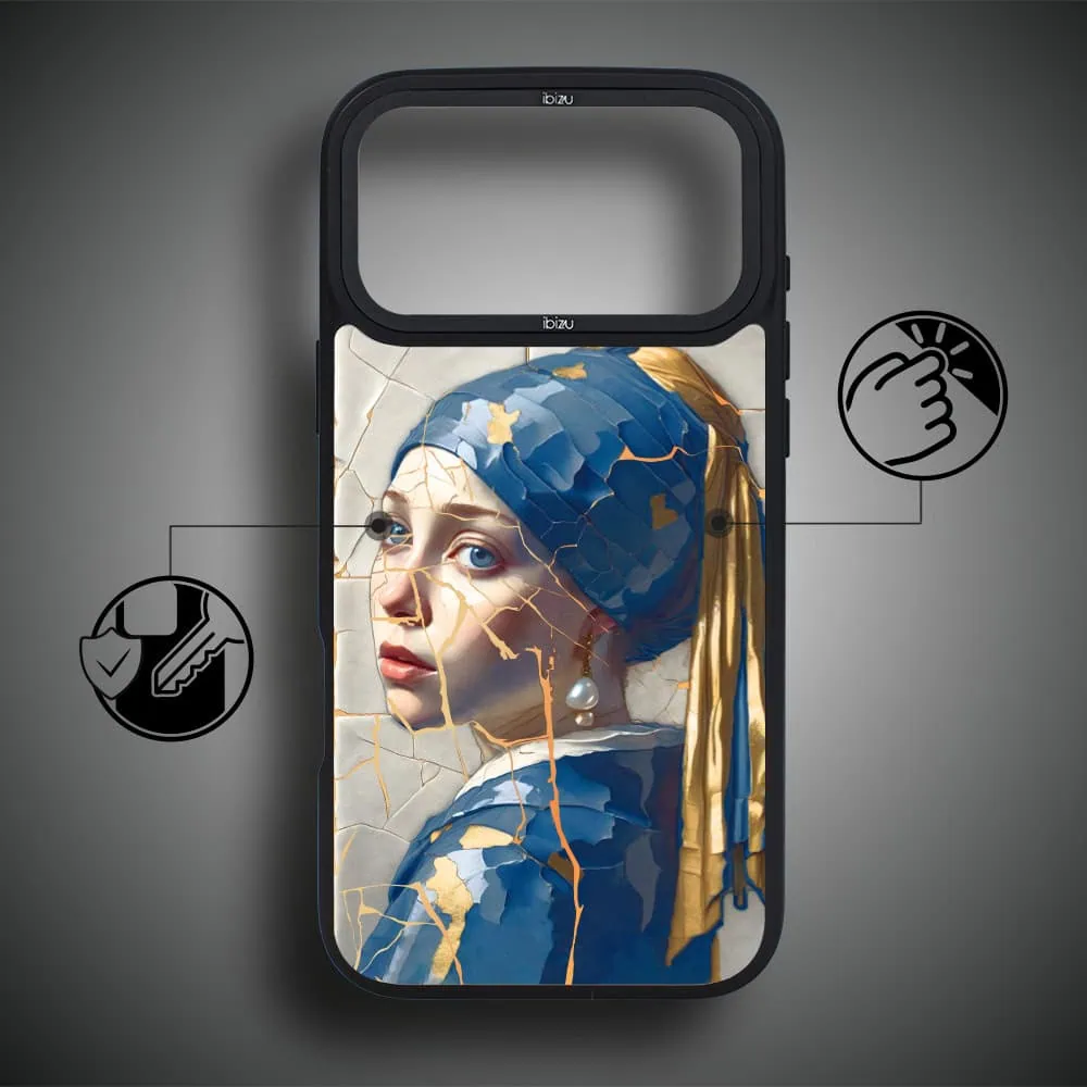 Etui do iPhone 17 Pro Max IBIZU DropGuard Matt z MagSafe, Kintsugi Art, kobieta z perłą (4)