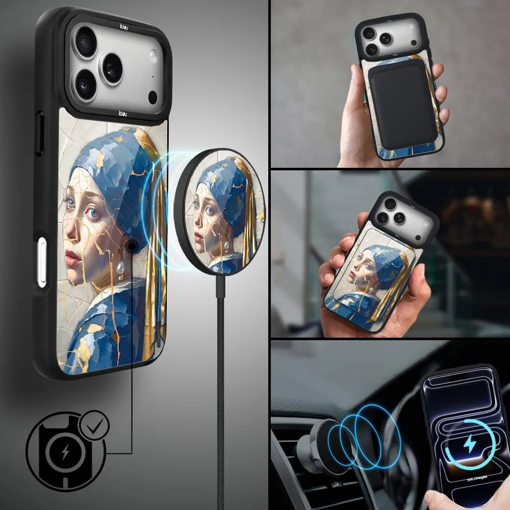 Etui do iPhone 17 Pro Max IBIZU DropGuard Matt z MagSafe, Kintsugi Art, kobieta z perłą (5)