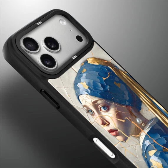 Etui do iPhone 17 Pro Max IBIZU DropGuard Matt z MagSafe, Kintsugi Art, kobieta z perłą (6)