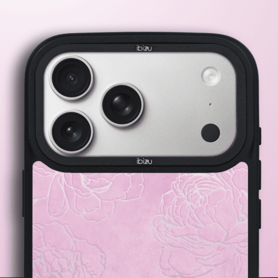 Etui do iPhone 17 Pro Max IBIZU DropGuard Matt z MagSafe, Relief Garden, Różowe piwonie (4)