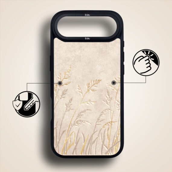Etui do iPhone AIR IBIZU DropGuard Matt z MagSafe, Boho, Kłosy z piaskowca (1)