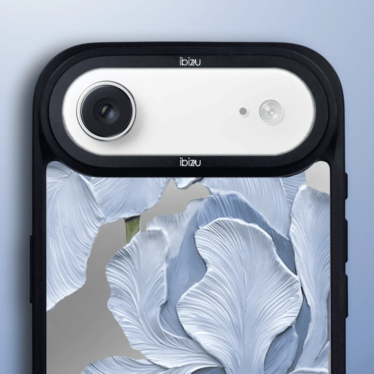 Etui do iPhone AIR IBIZU DropGuard Matt z MagSafe, Relief Garden, Błękitny Irys (7)