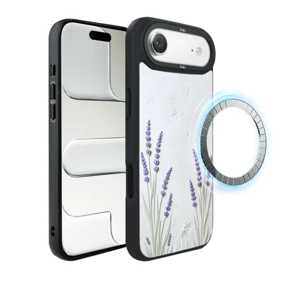 Etui do iPhone AIR IBIZU DropGuard Matt z MagSafe, Relief Garden, Prowansalska lawenda (5)
