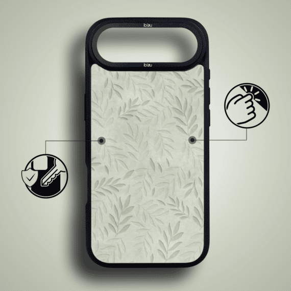Etui do iPhone AIR IBIZU DropGuard Matt z MagSafe, Relief Garden, Ślad oliwki (5)