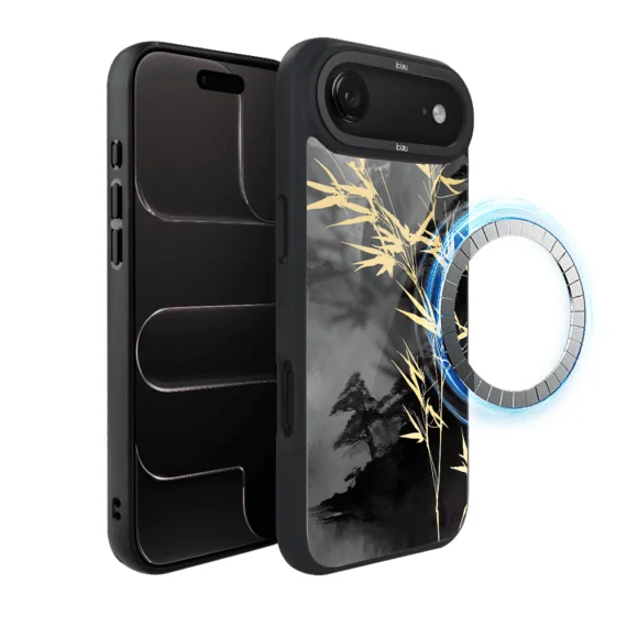 Etui do iPhone Air IBIZU DropGuard Matt z MagSafe, Azja, Złoty bambus (9)