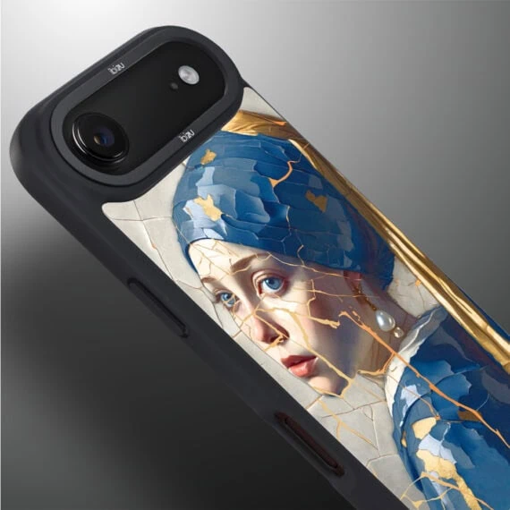 Etui do iPhone Air IBIZU DropGuard Matt z MagSafe, Kintsugi Art, kobieta z perłą (3)