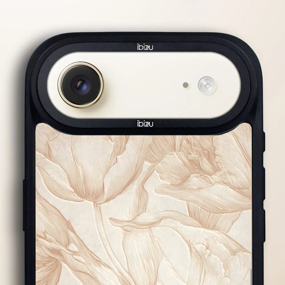 Etui do iPhone Air IBIZU DropGuard Matt z MagSafe, Relief Garden, Botaniczny biskwit (1)