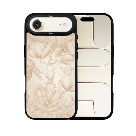 Etui do iPhone Air IBIZU DropGuard Matt z MagSafe, Relief Garden, Botaniczny biskwit (2)