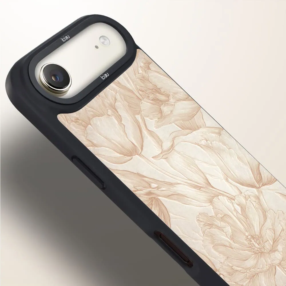 Etui do iPhone Air IBIZU DropGuard Matt z MagSafe, Relief Garden, Botaniczny biskwit (6)