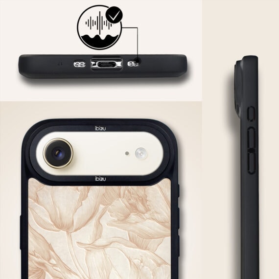 Etui do iPhone Air IBIZU DropGuard Matt z MagSafe, Relief Garden, Botaniczny biskwit (8)