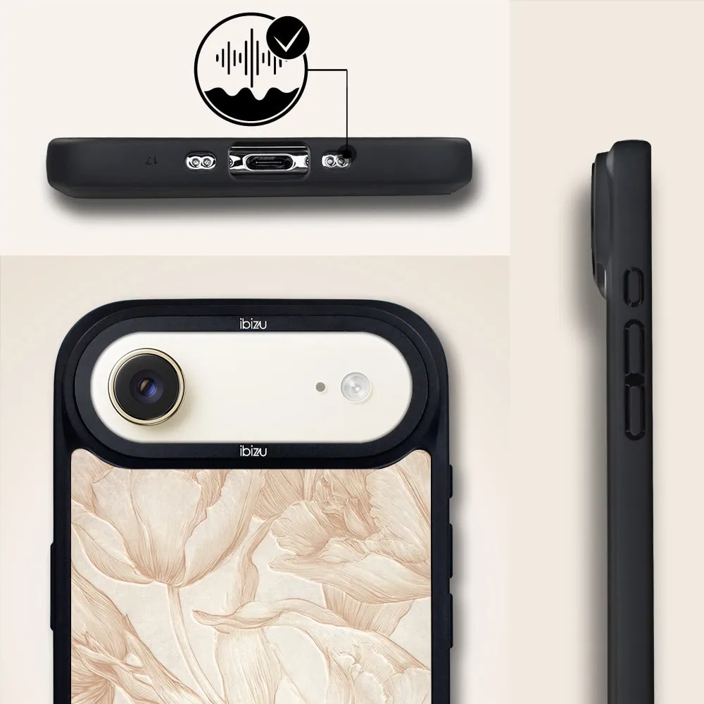 Etui do iPhone Air IBIZU DropGuard Matt z MagSafe, Relief Garden, Botaniczny biskwit (8)