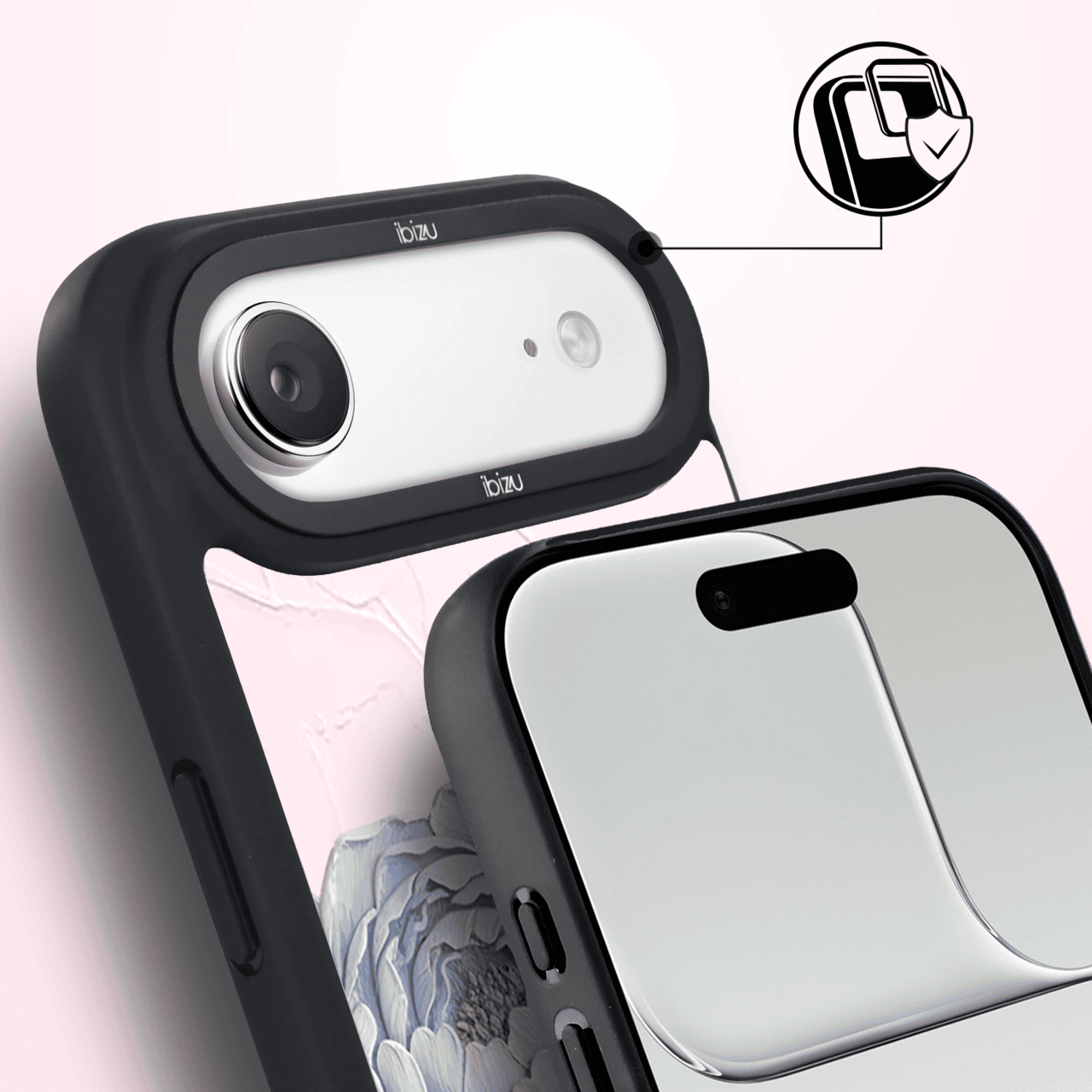 Etui do iPhone Air IBIZU DropGuard Matt z MagSafe, Relief Garden, Piwoniowy róż (6)