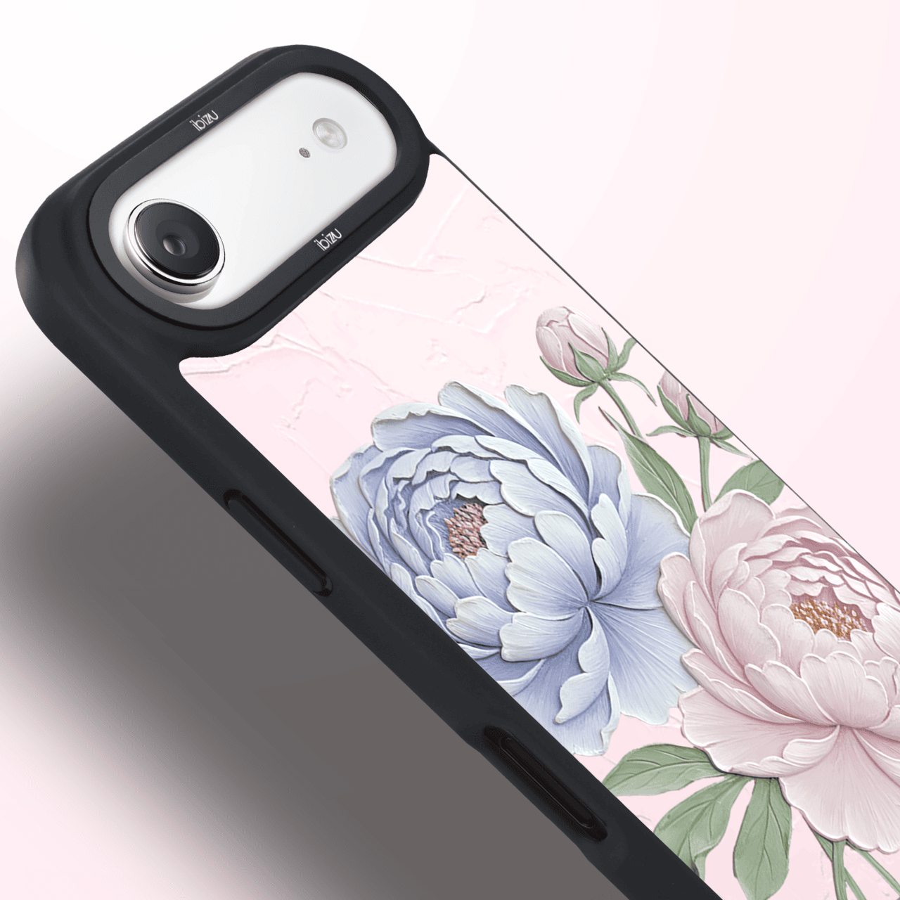 Etui do iPhone Air IBIZU DropGuard Matt z MagSafe, Relief Garden, Piwoniowy róż (7)