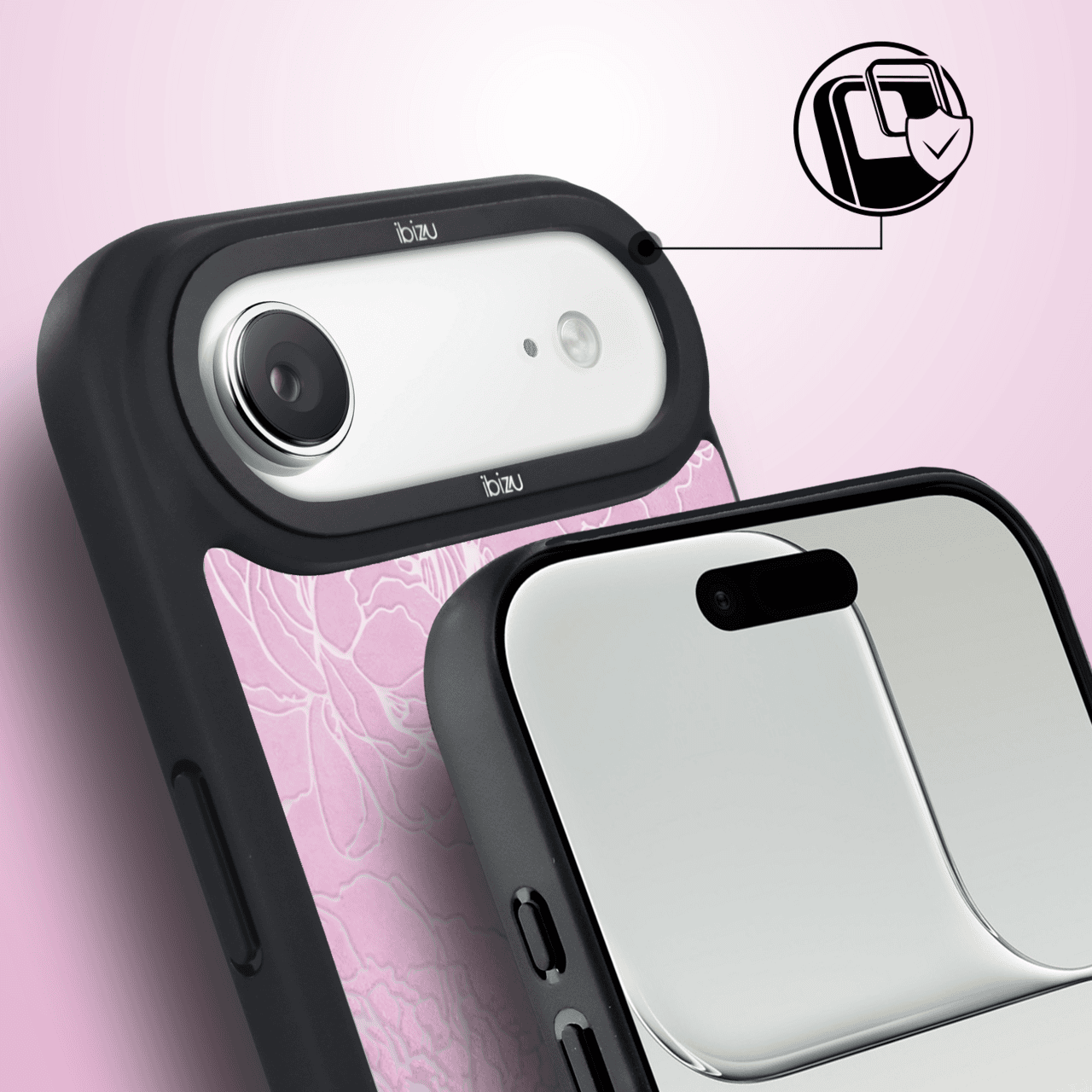Etui do iPhone Air IBIZU DropGuard Matt z MagSafe, Relief Garden, Różowe piwonie (6)