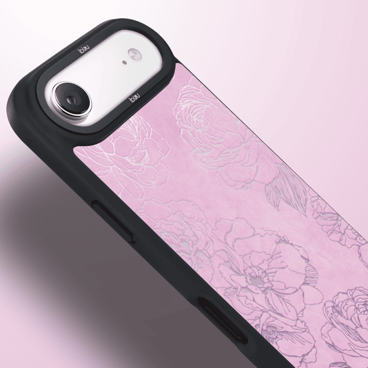 Etui do iPhone Air IBIZU DropGuard Matt z MagSafe, Relief Garden, Różowe piwonie (7)