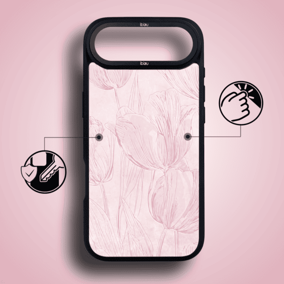 Etui do iPhone Air IBIZU DropGuard Matt z MagSafe, Relief Garden, Tulipanowy fresk6