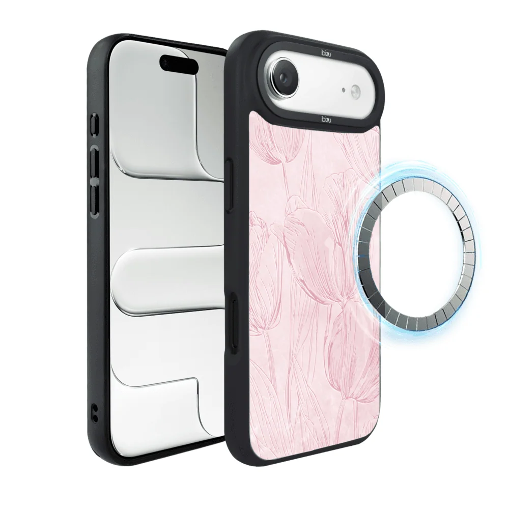 Etui do iPhone Air IBIZU DropGuard Matt z MagSafe, Relief Garden, Tulipanowy fresk7