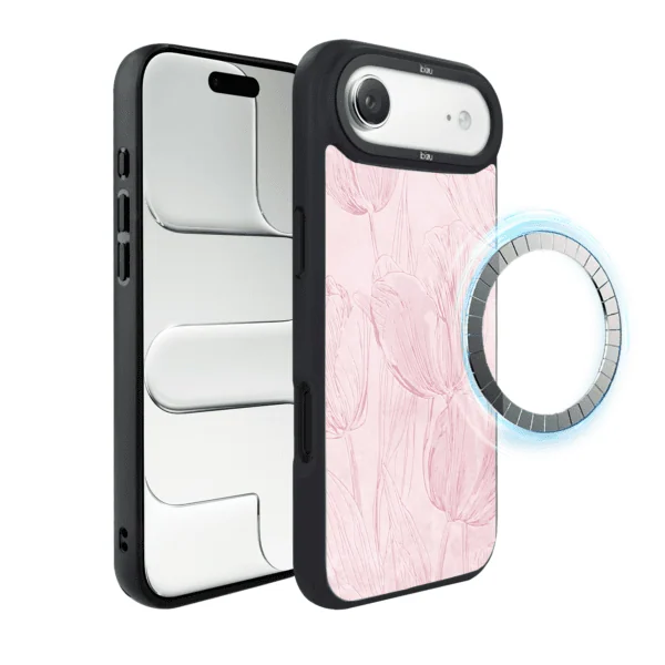 Etui do iPhone Air IBIZU DropGuard Matt z MagSafe, Relief Garden, Tulipanowy fresk7