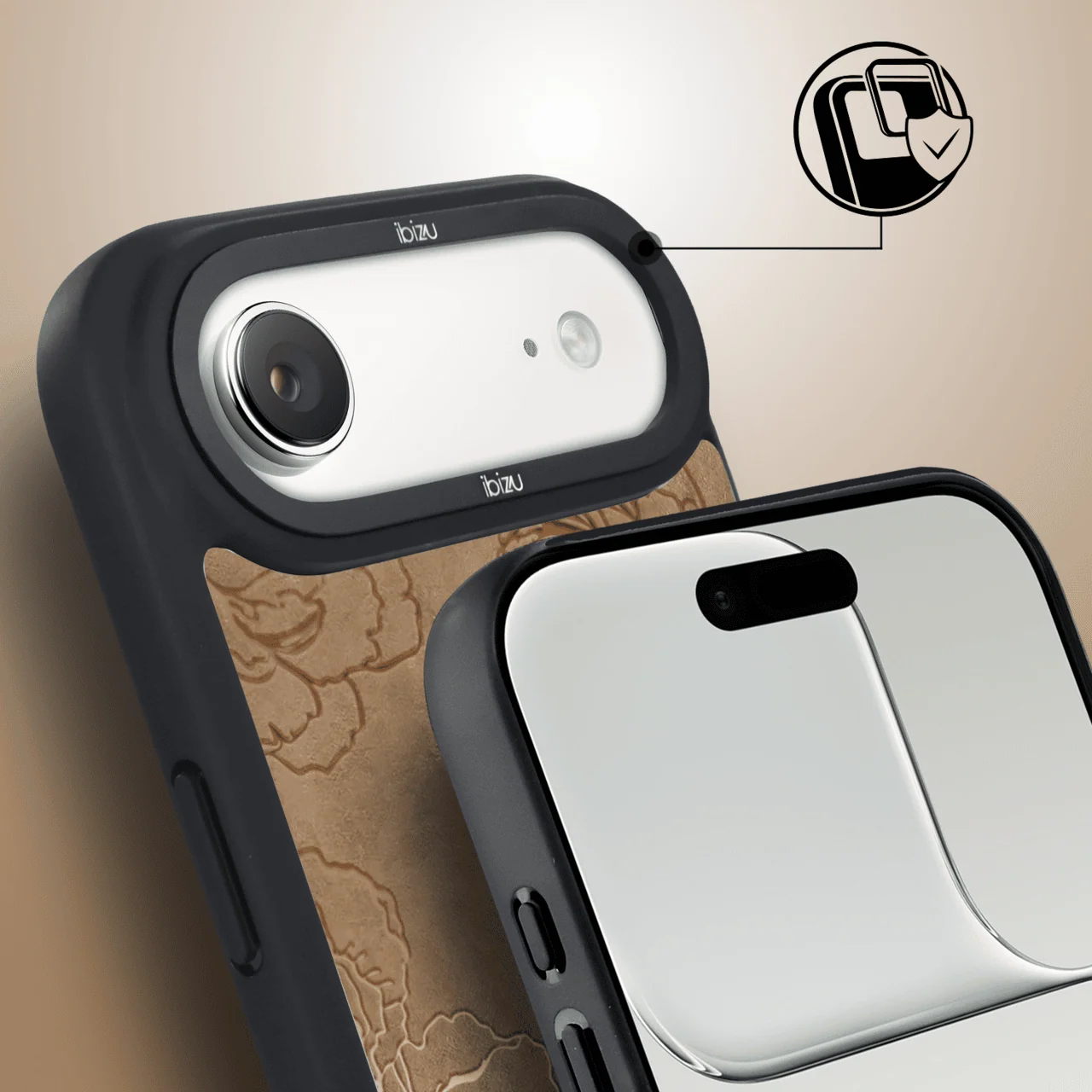 Etui do iPhone Air IBIZU DropGuard Matt z MagSafe, Relief Garden, Złote piwonie (1)