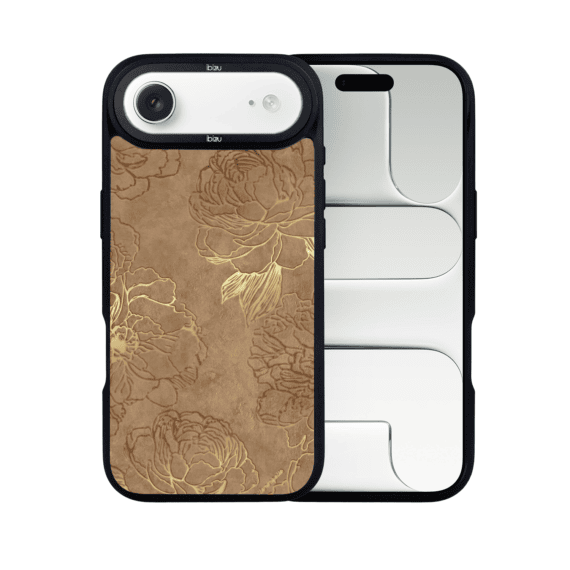 Etui do iPhone Air IBIZU DropGuard Matt z MagSafe, Relief Garden, Złote piwonie (6)