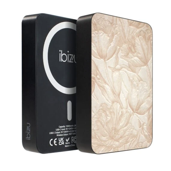 Powerbank IBIZU MagPower 10k do iPhone z MagSafe, solidny, aluminiowy, 10 000 mAh, Botaniczny biskwit (2)