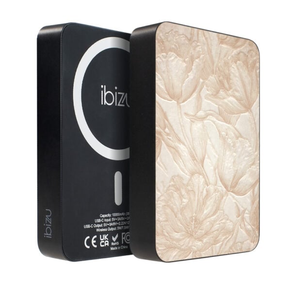 Powerbank IBIZU MagPower 10k do iPhone z MagSafe, solidny, aluminiowy, 10 000 mAh, Botaniczny biskwit (2)